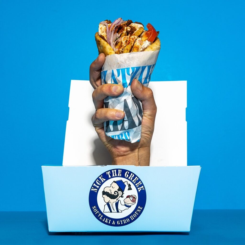 Gyro pita in branded wrap